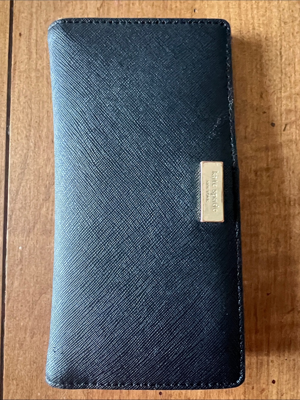 Kate  Spade black saffiano long wallet